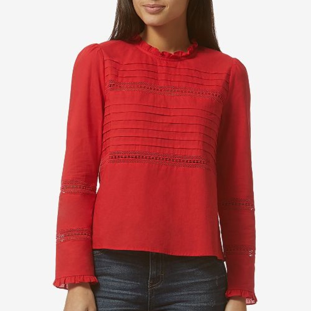 Avec Les Filles Cotton Victorian Blouse NWT L
